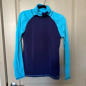 Blue and Teal Women’s Long Sleeve Running Top